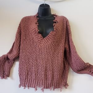 NWT Rust Color V-neck Sweater